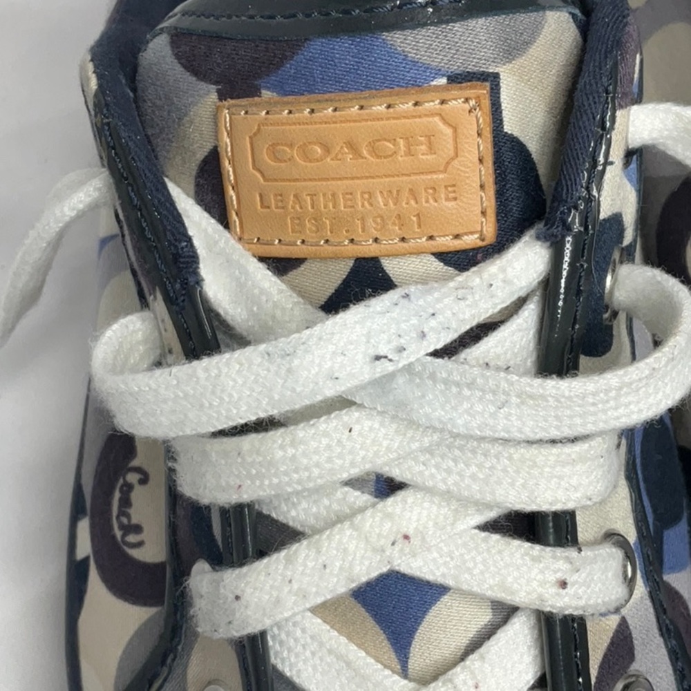 Coach Barrett Signature Sneakers Navy Blue and Multicolor Size 8 - Picture 11 of 11